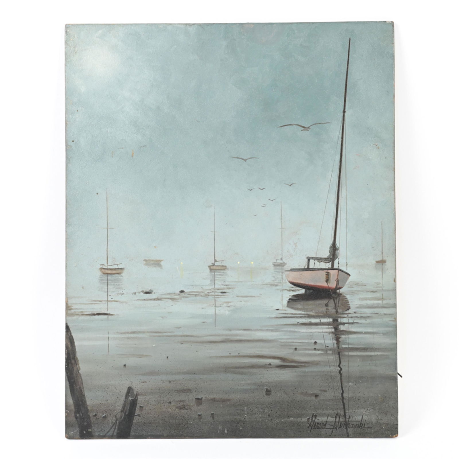 GIRARD STEMKOWSKI MID-CENTURY O/M HARBOR SCENE (1 of 11)