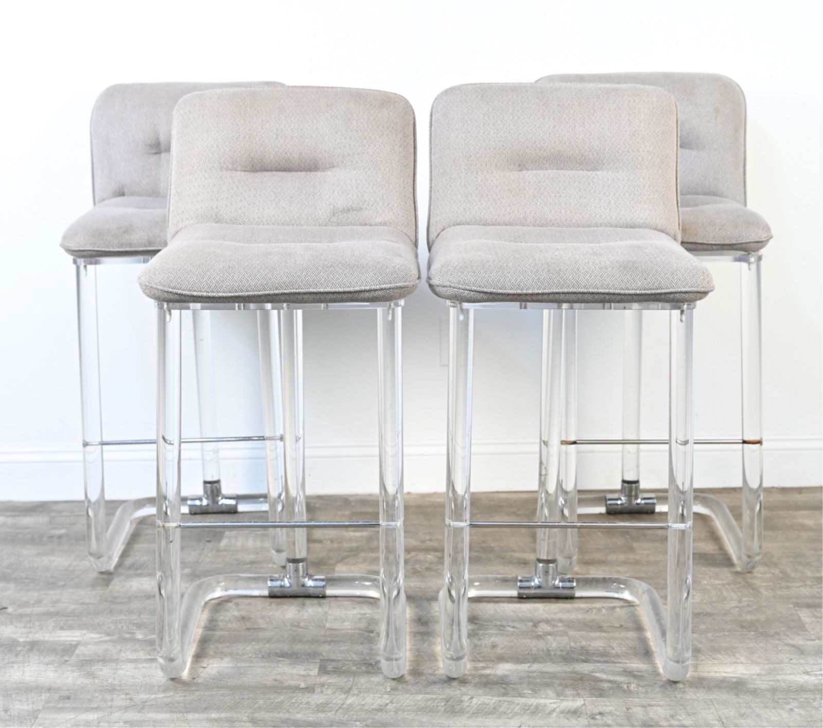 (4) LION IN FROST LUCITE BAR STOOLS, C. 1970 (1 of 14)