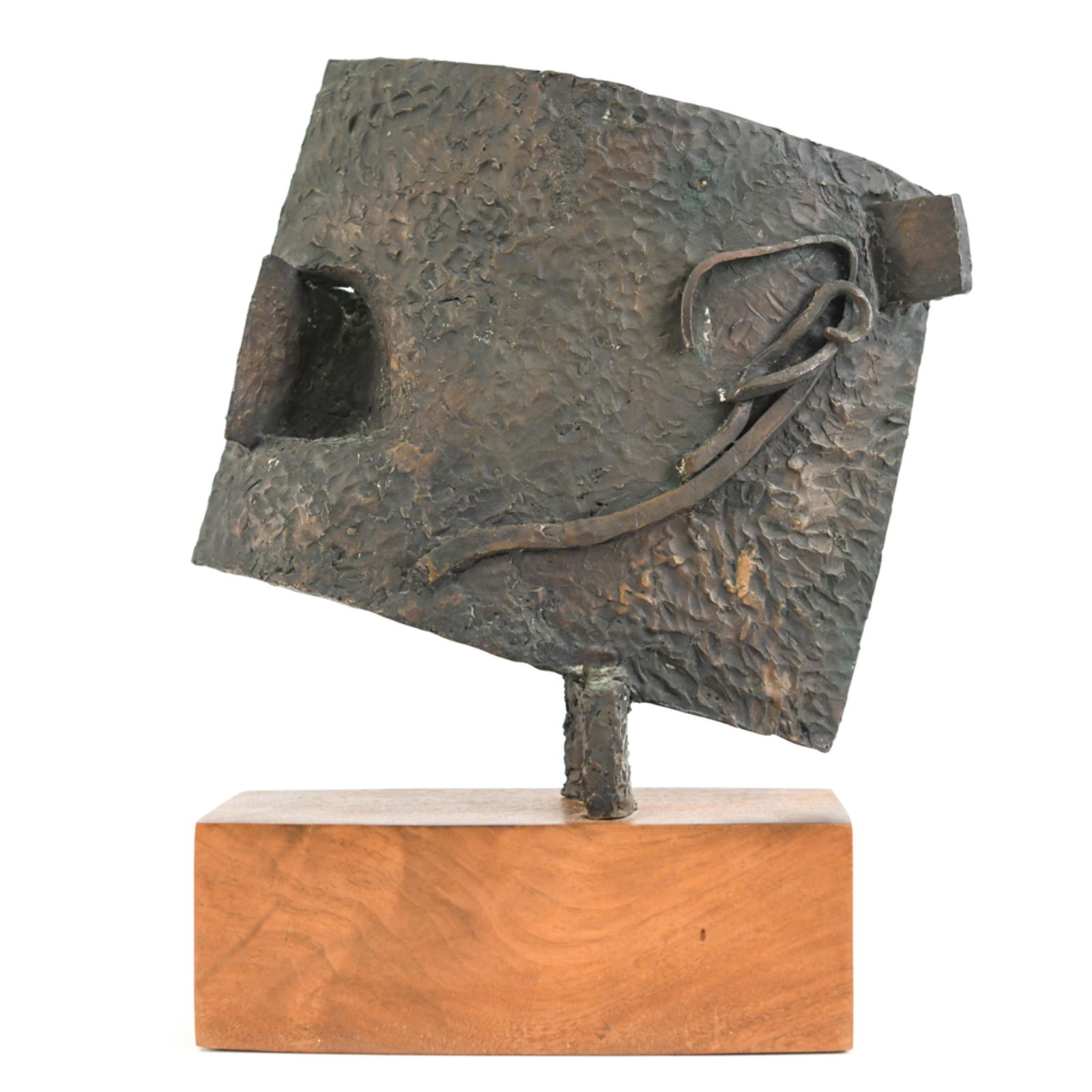 POSTMODERN ABSTRACT PATINATED BRONZE SCULPTURE (1 of 11)