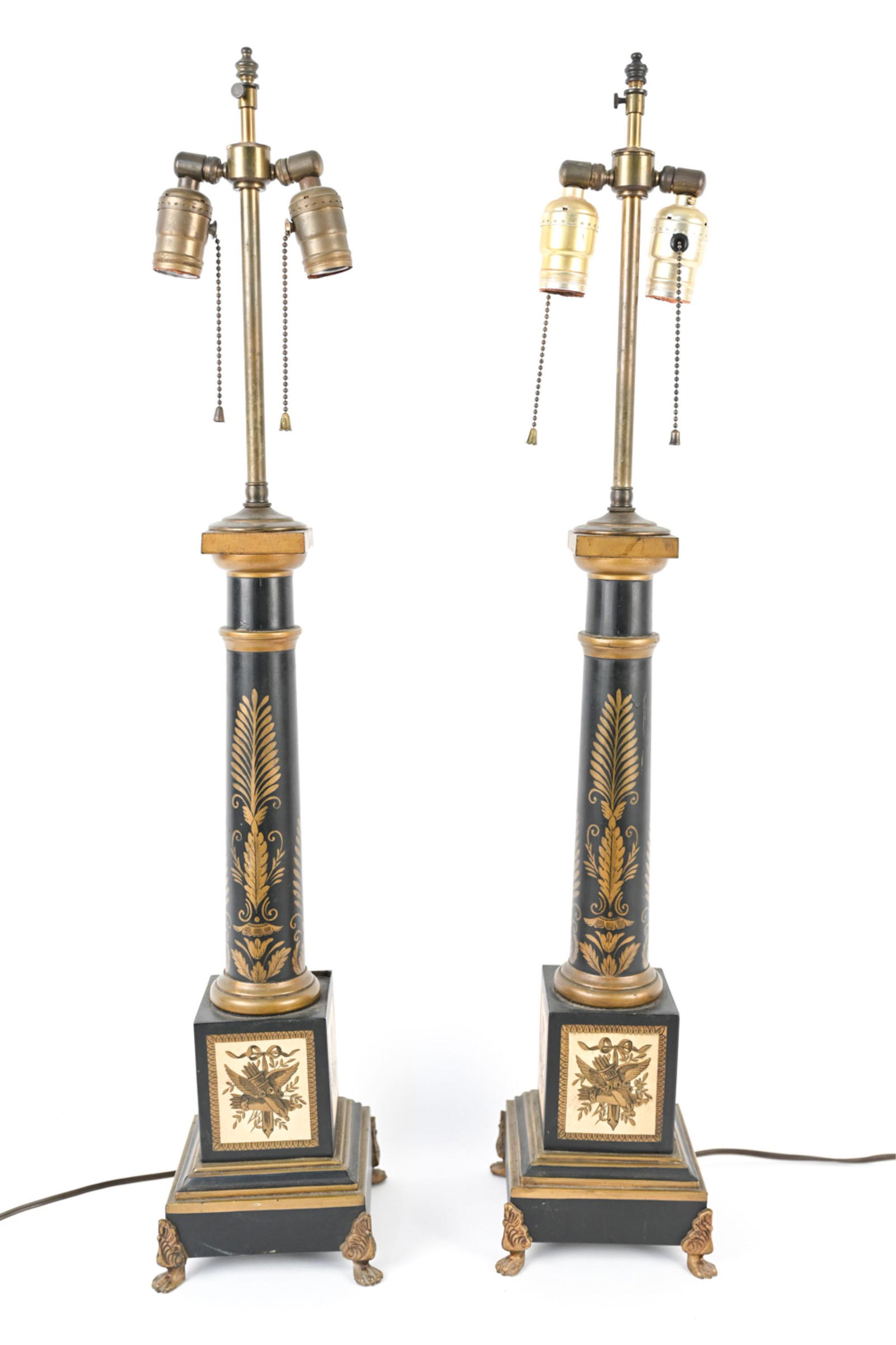 PAIR OF 20TH C. FRENCH TOLE NEOCLASSICAL LAMPS (1 of 18)