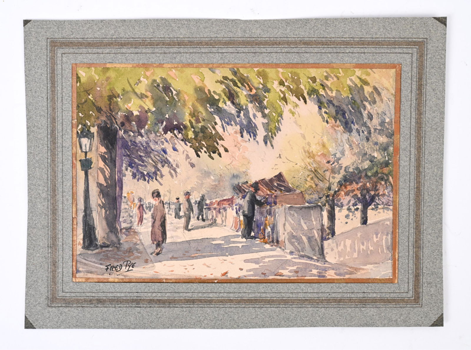 FRED PYE (1882-1964) WATERCOLOR STREET SCENE (1 of 16)