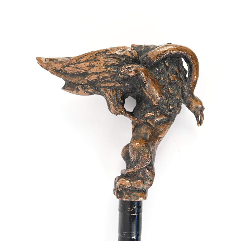 CAST BRONZE SCULPTURE W/ FOLDABLE CANE (1 of 14)