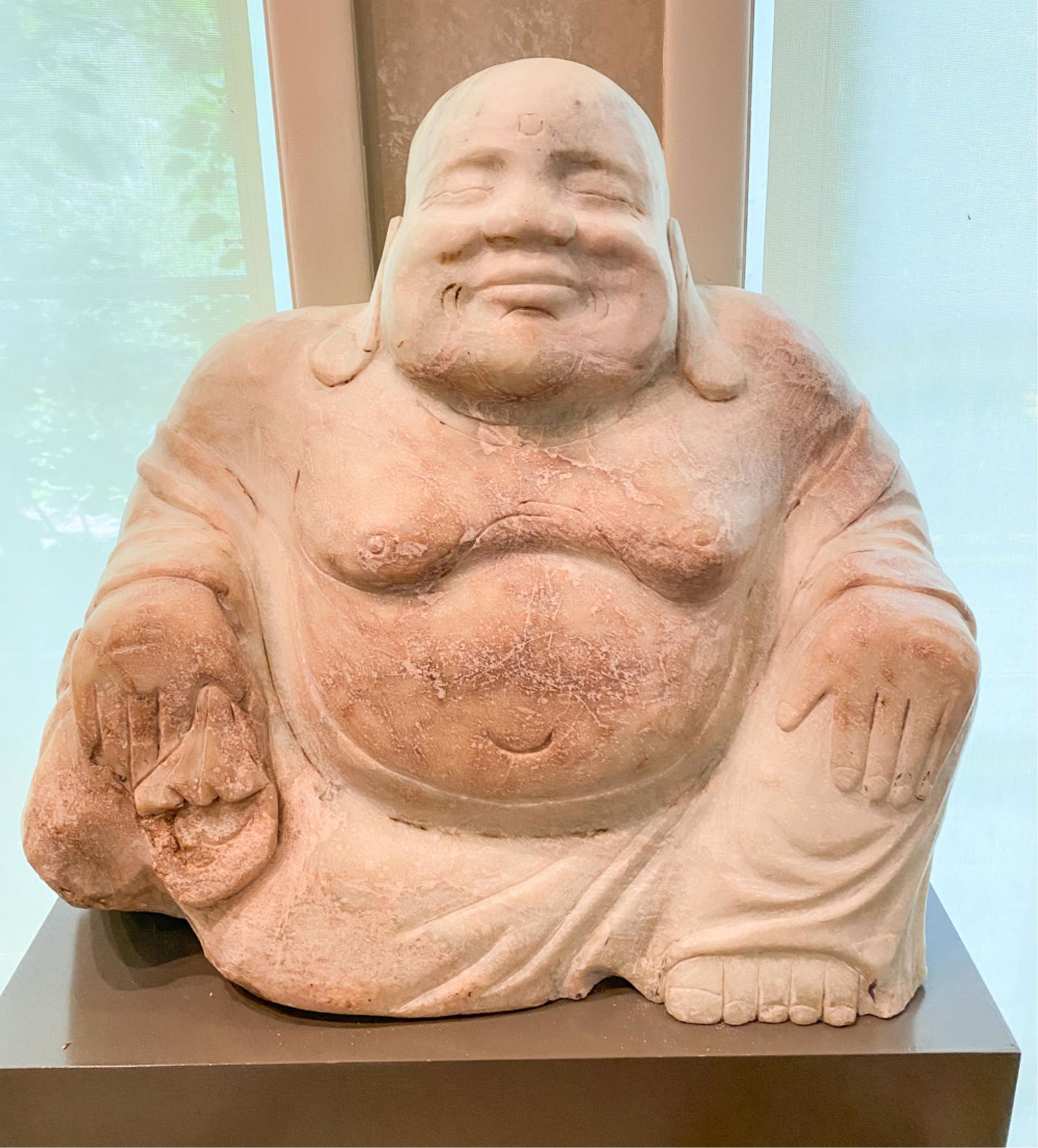 LARGE CARVED STONE BUDDHA SCULPTURE (1 of 10)