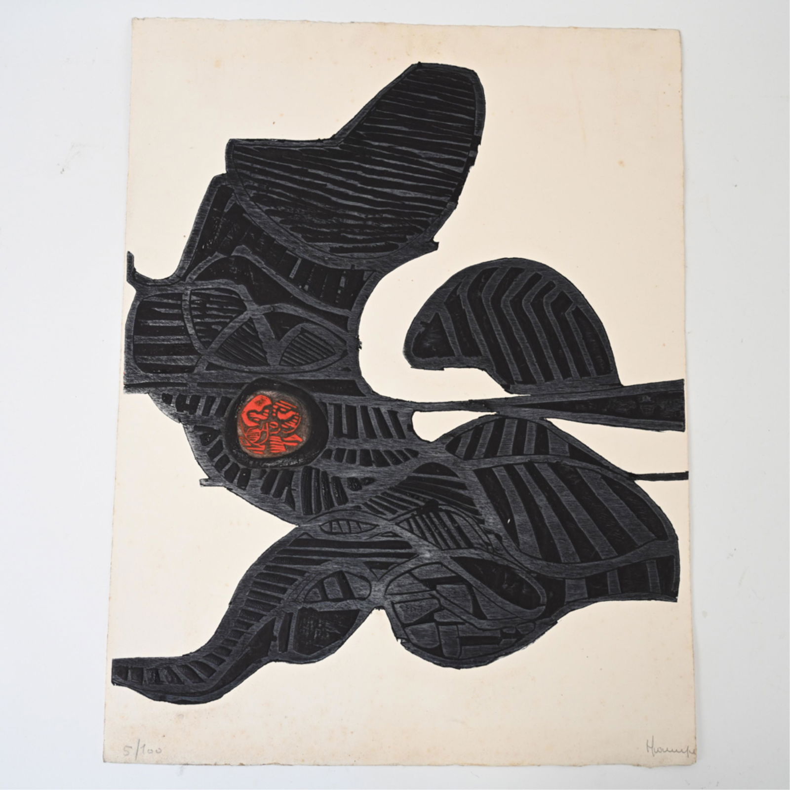 MID-CENTURY ABSTRACT INTAGLIO PRINT (1 of 15)