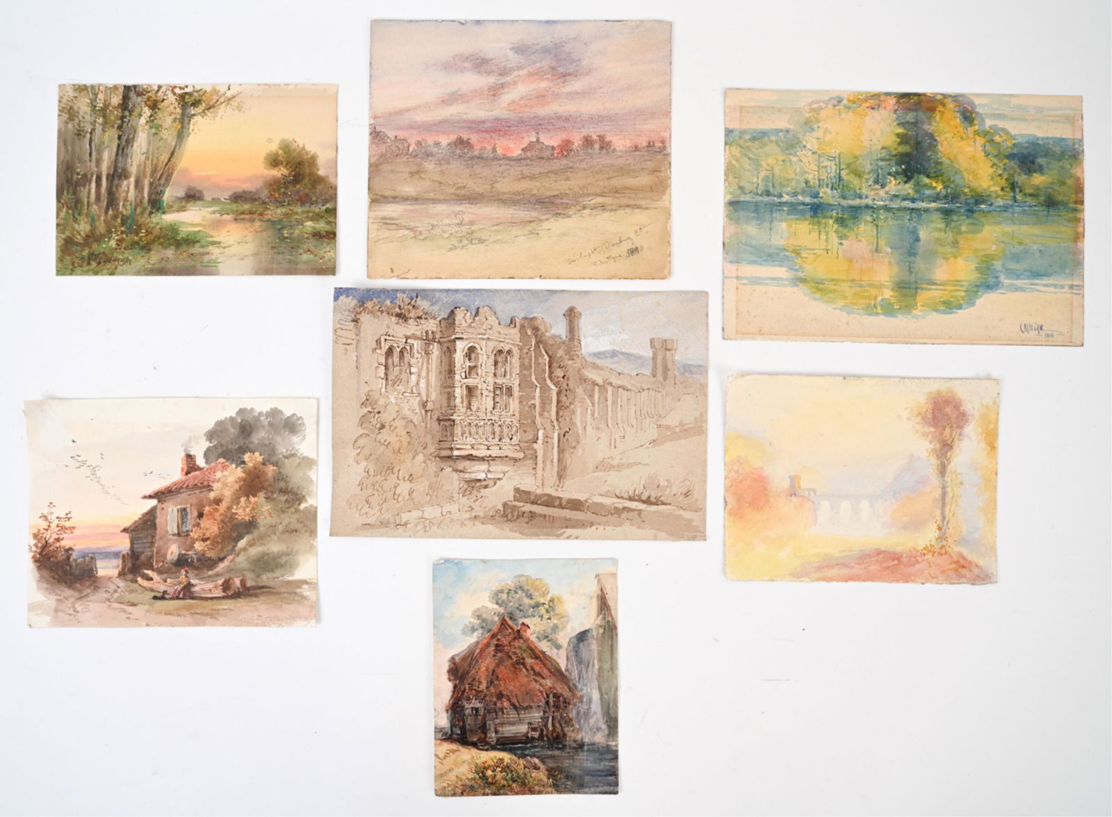 (7) TURN OF THE 20TH C. ORIGINAL WATERCOLORS (1 of 13)