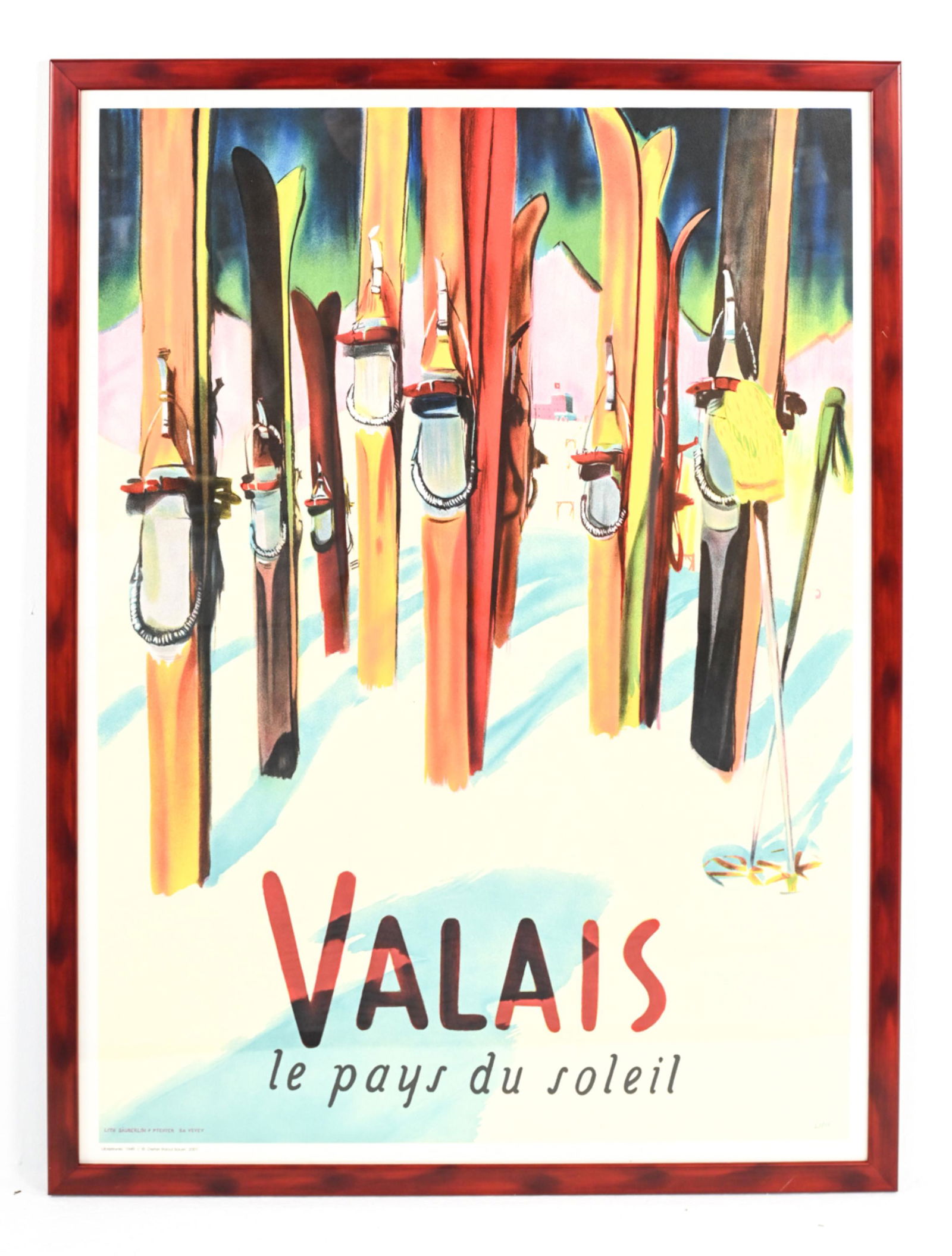 REPRODUCTION VALAIS SWISS SKI RESORT TRAVEL POSTER (1 of 10)