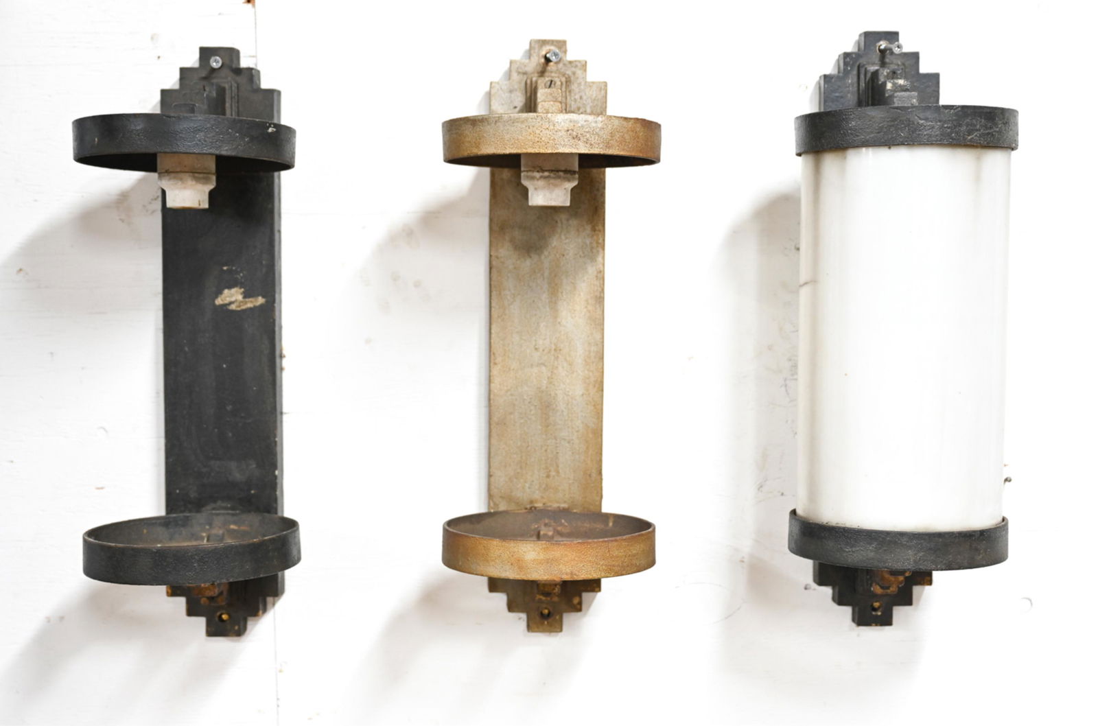 (3) ART DECO CAST IRON ARCHITECTURAL SCONCES (1 of 9)