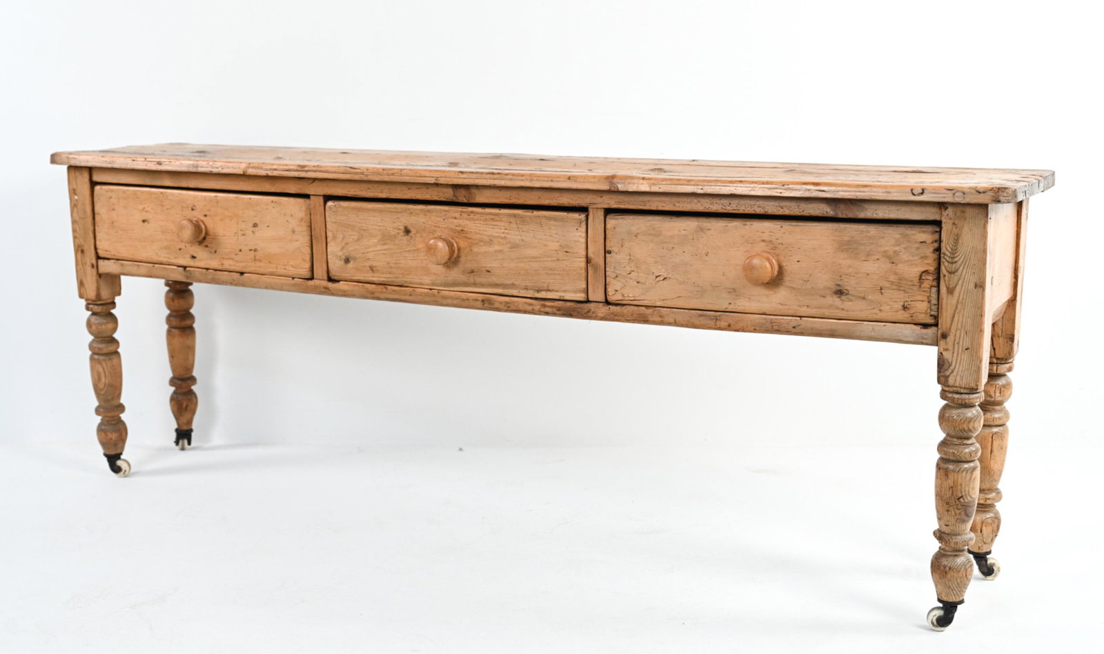 19TH C. PINE SIDEBOARD OR CONSOLE TABLE (1 of 12)