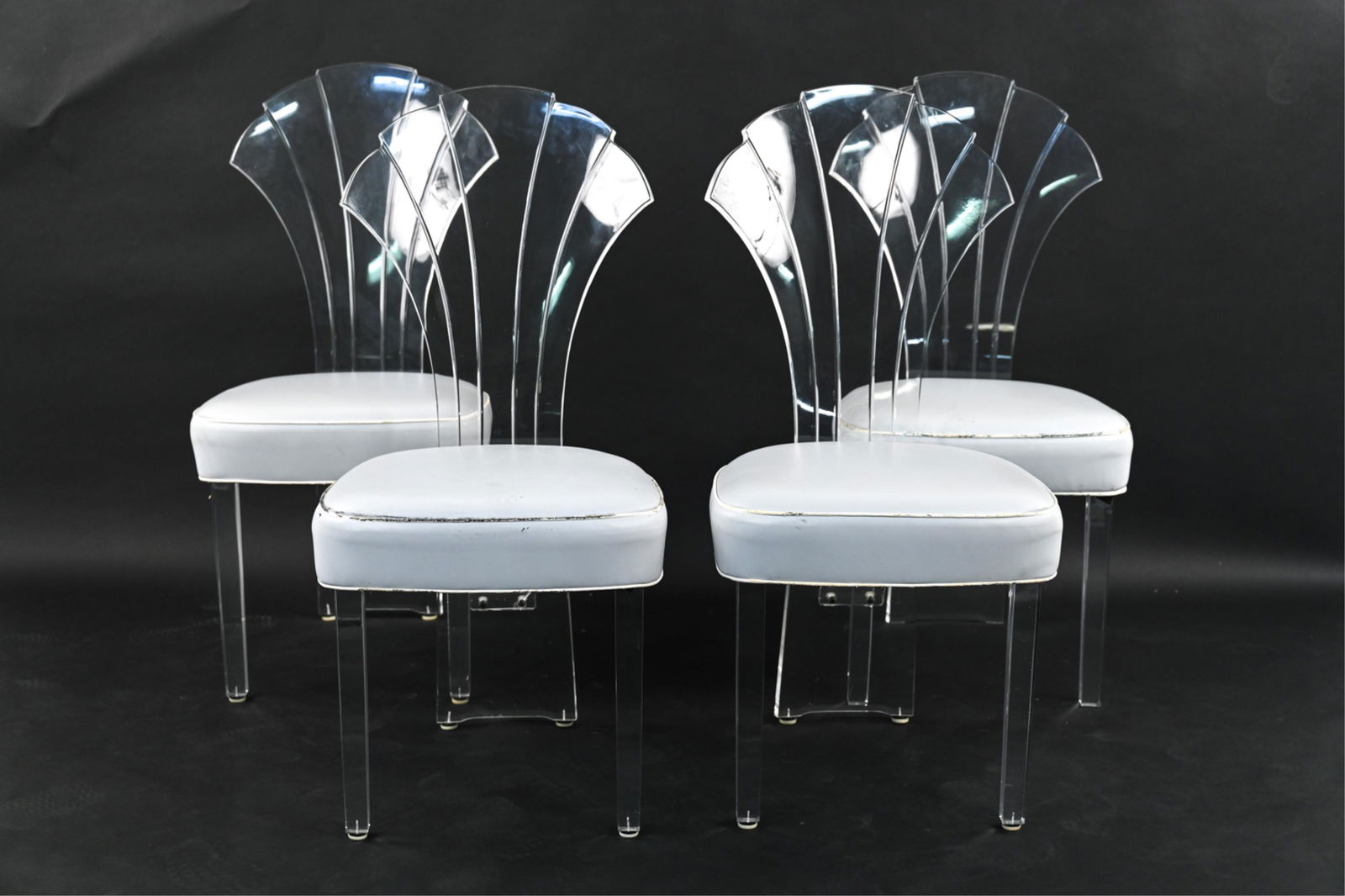 (4) LUCITE SHELL-BACK CHAIRS ATTR. TO HILL MFG. (1 of 14)
