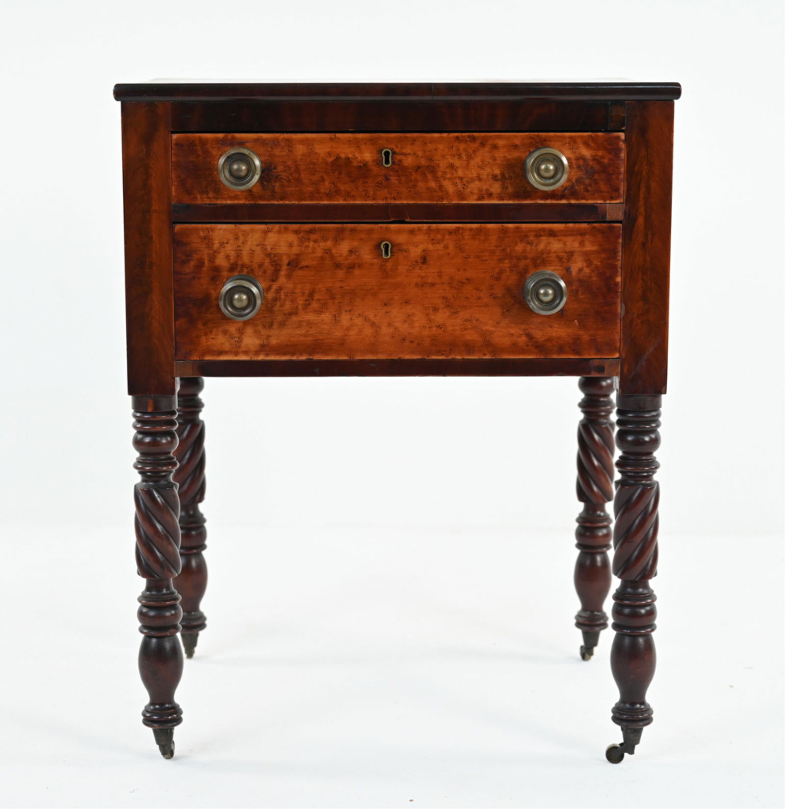 19TH C. BIRDSEYE MAPLE END TABLE (1 of 13)