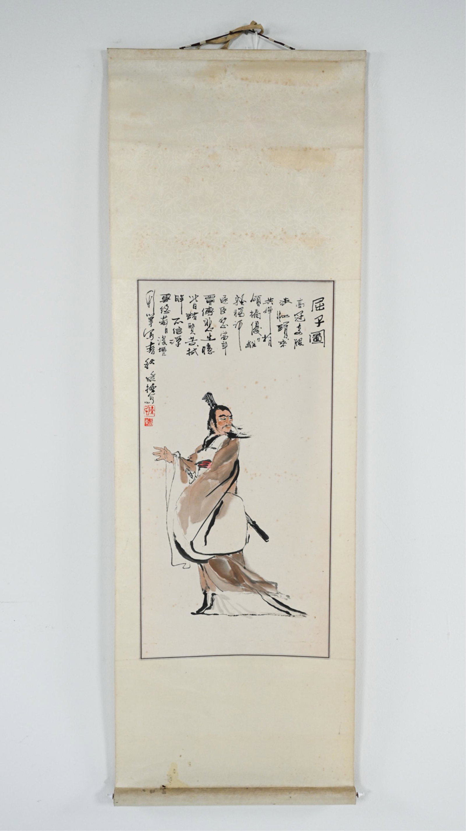 19TH C. CHINESE SCHOLAR PORTRAIT ON SCROLL (1 of 9)