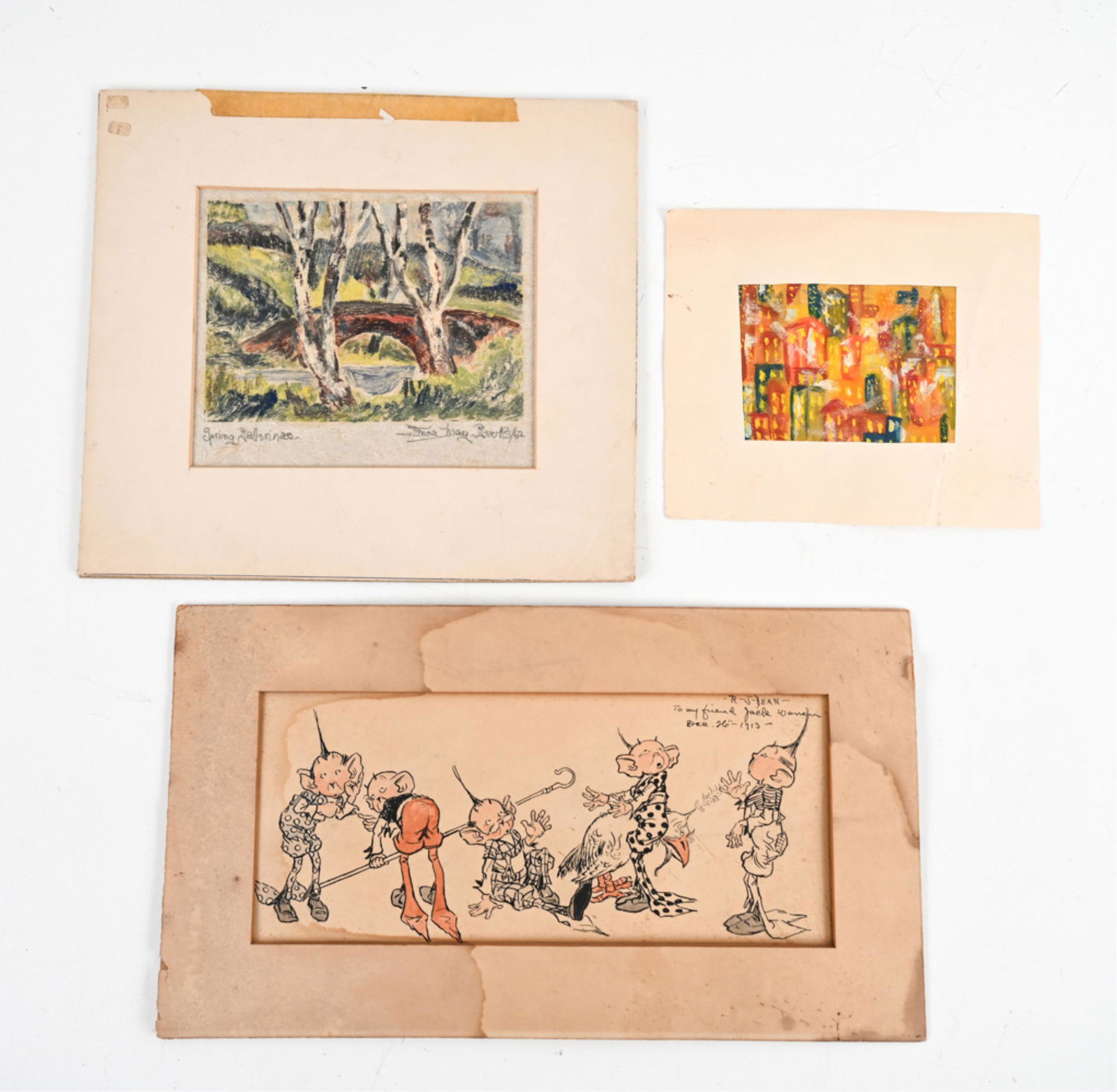 (3) 20TH C. ORIGINAL ARTWORKS (1 of 13)