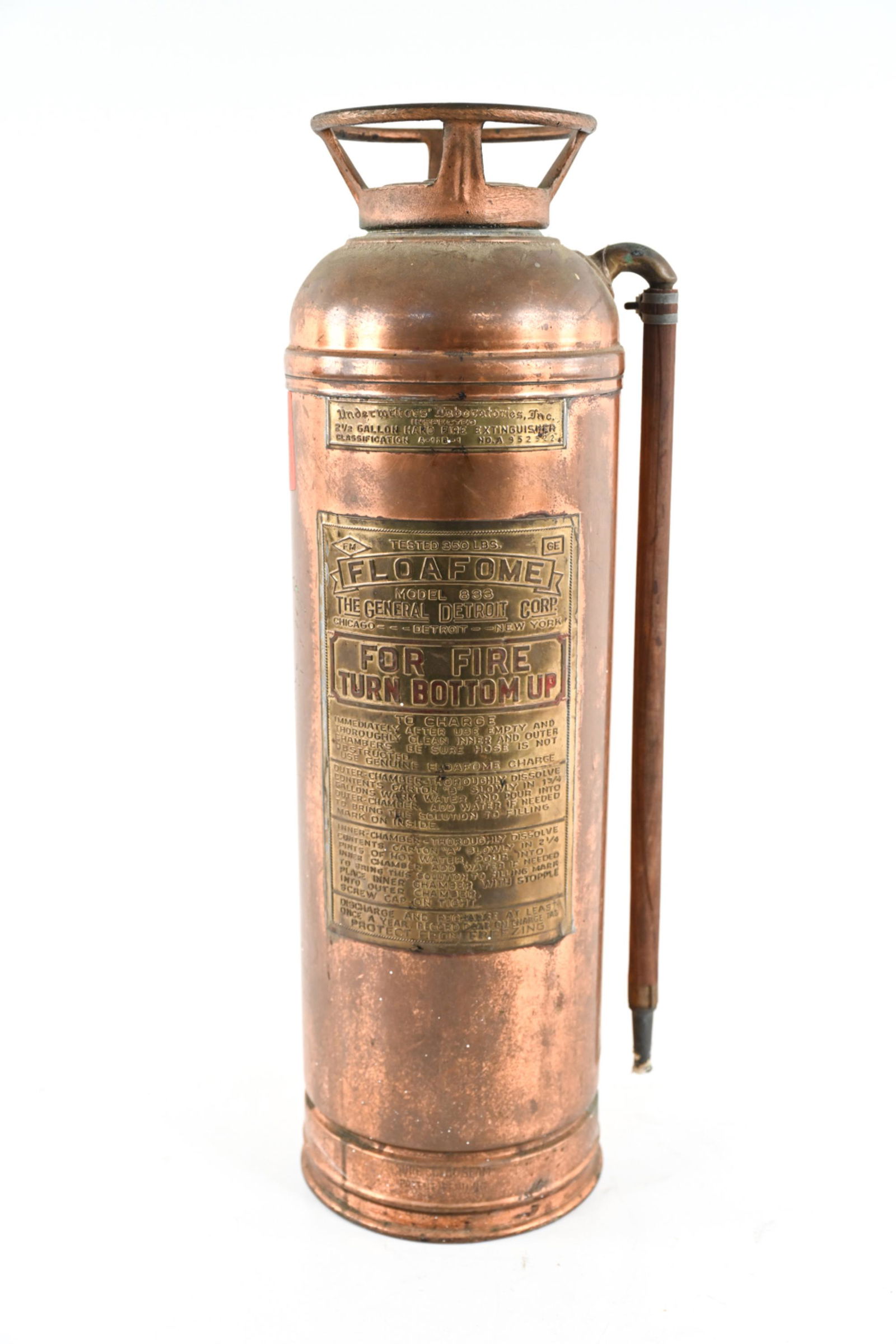 GENERAL DETROIT COPPER & BRASS FIRE EXTINGUISHER (1 of 11)