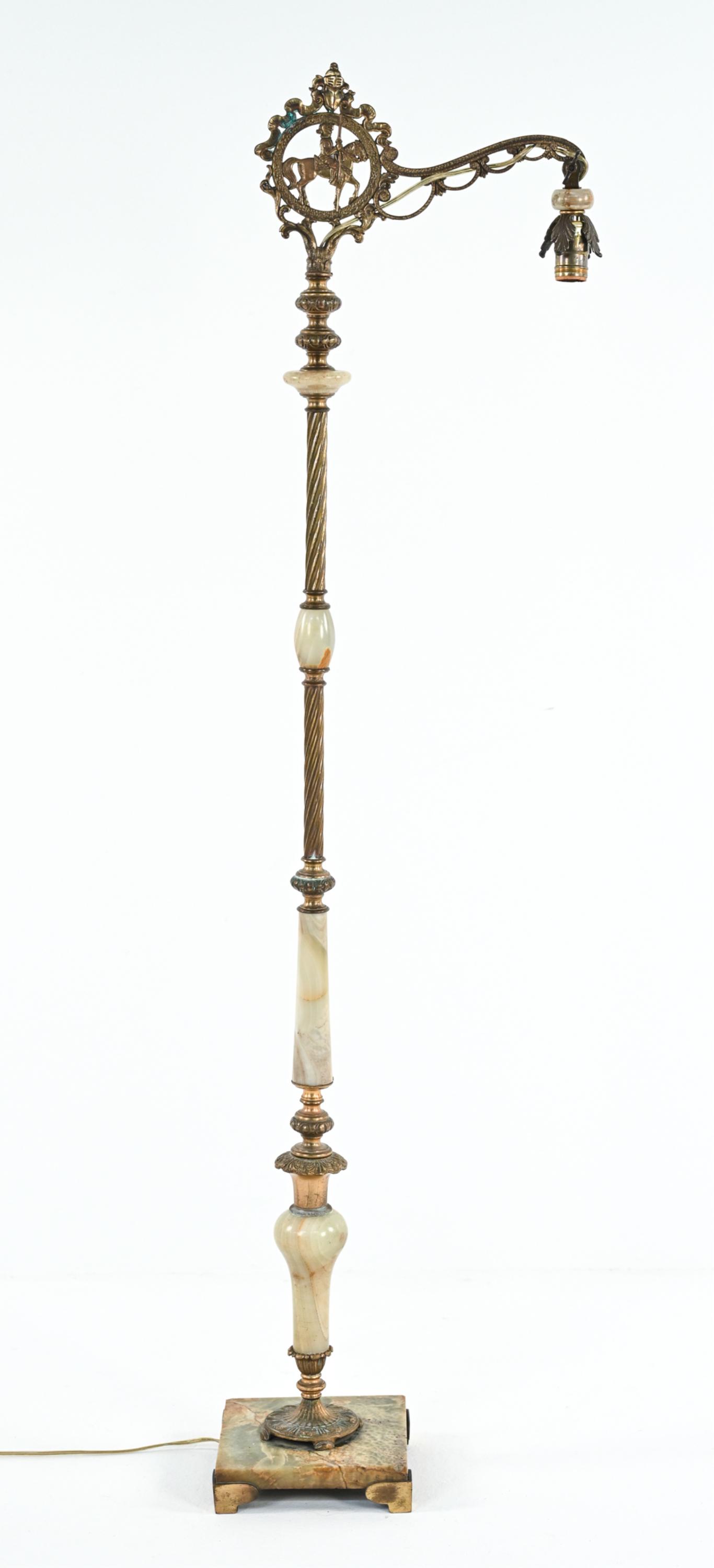 EARLY 20TH C. ONYX MARBLE BRIDGE-STYLE FLOOR LAMP (1 of 13)