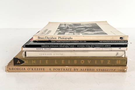 (8) 20TH C. PHOTOGRAPHY BOOKS INCL. 1ST EDITIONS: Including "Georgia O'Keeffe; A Portrait" by Alfred Stieglitz (1st ed., 1978); "Photographs / Annie Leibovitz / 1970-1990" (1st ed. 1991); Paolo Roversi "Nudi" (1st ed. 1999); and various others. Dimen