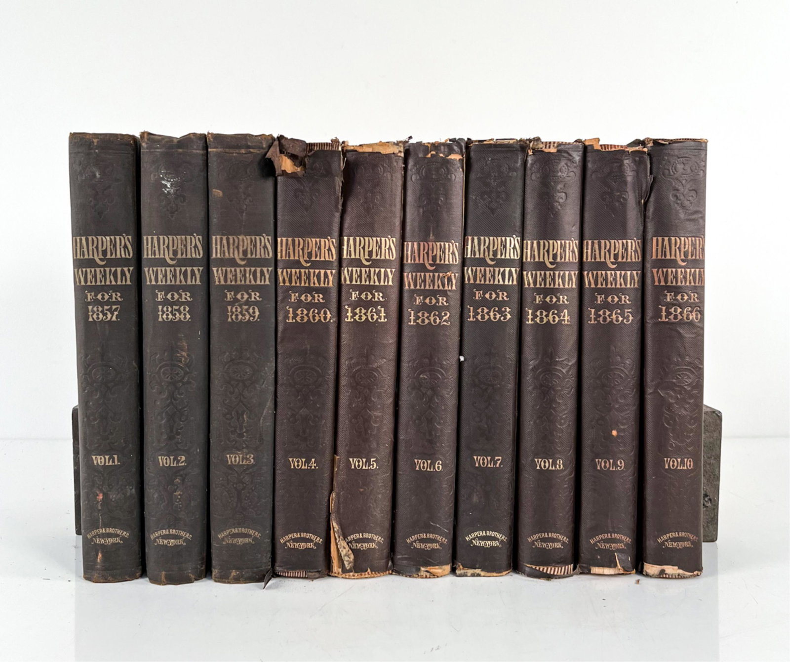 (10) VOLS. HARPER'S WEEKLY, 1857-1866 (1 of 9)