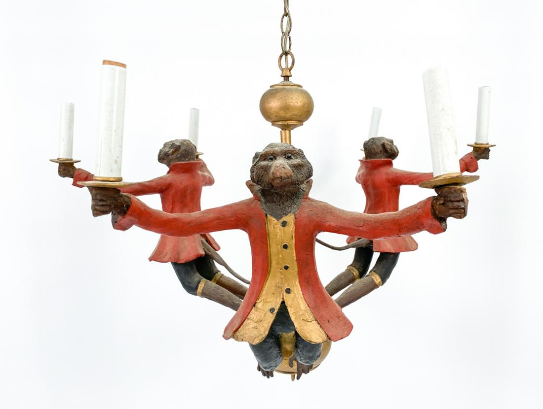 BILL HUEBBE SIX-LIGHT MONKEY CHANDELIER (1 of 16)