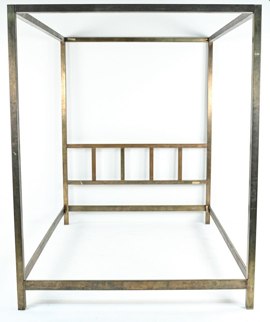 1970'S JOHN STUART BRASS QUEEN CANOPY BED (1 of 13)