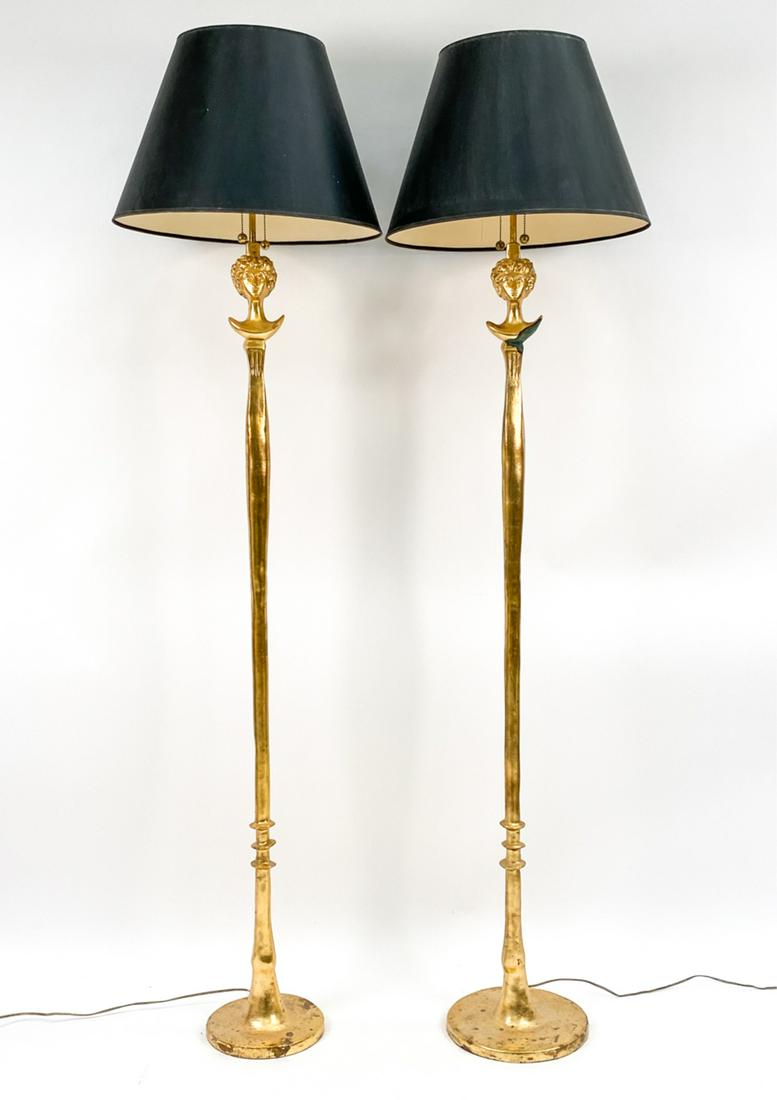 (2) PAIR OF GILT BRONZE FIGURAL FLOOR LAMPS (1 of 20)