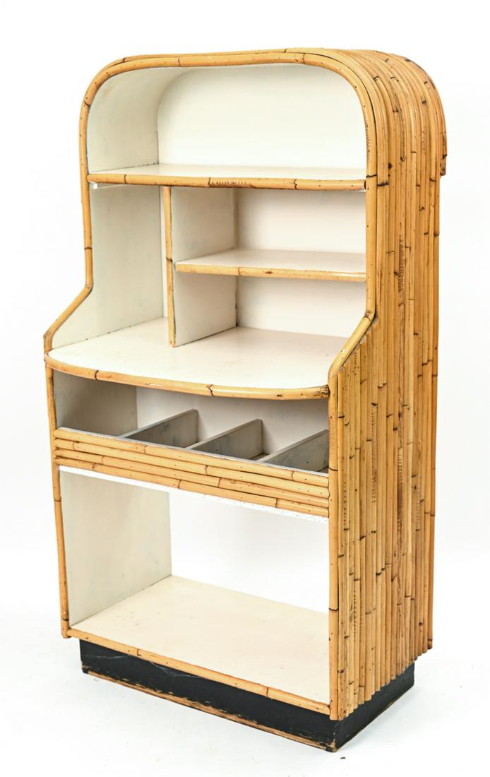 MID-CENTURY BAMBOO SIDEBOARD BAR C.1960 (1 of 8)