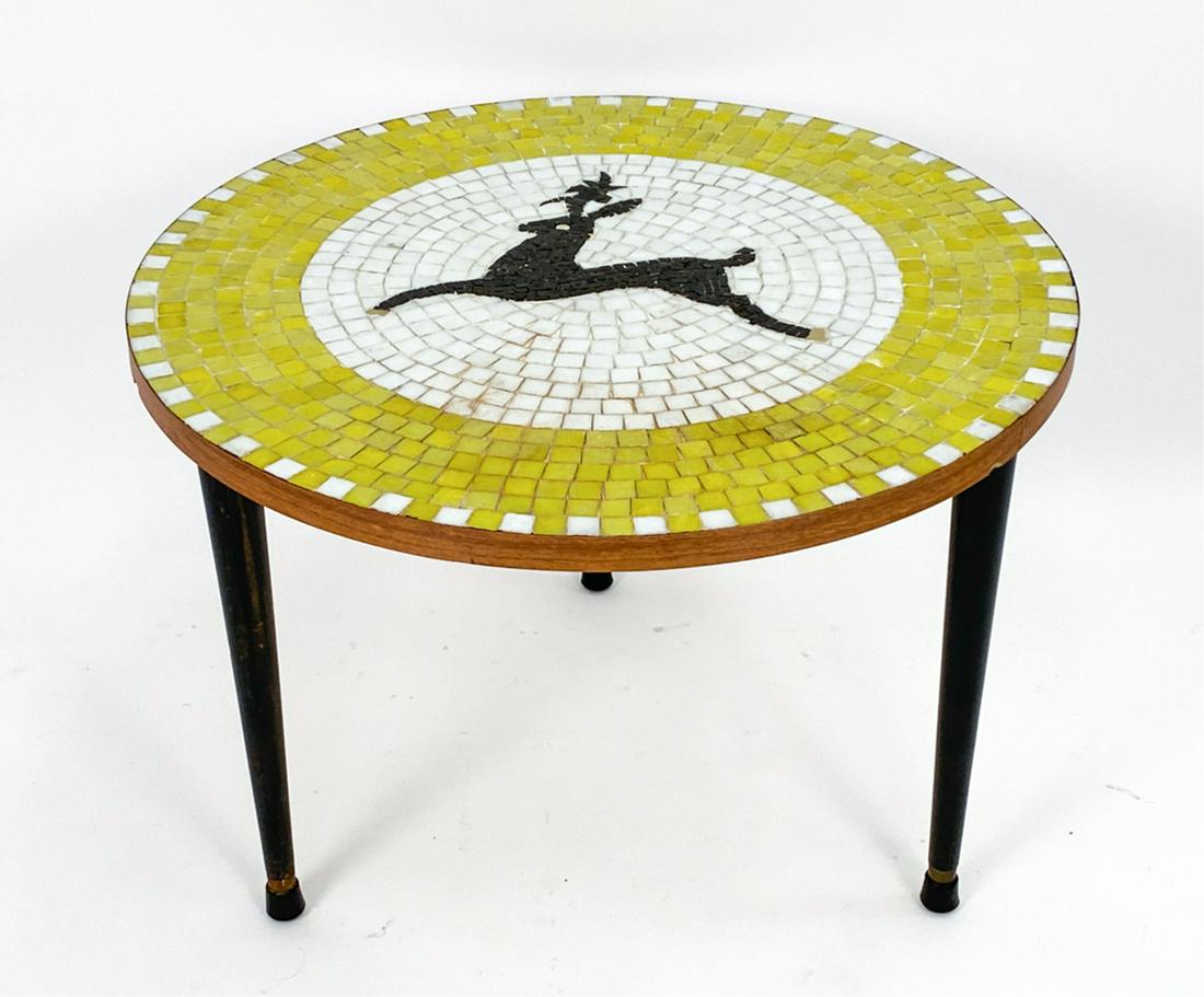 MID-CENTURY MOSAIC TILE TOP SIDE TABLE (1 of 13)