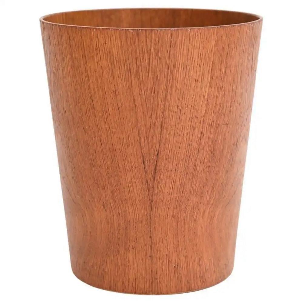 MARTIN ABERG FOR SERVEX LARGE TEAK WASTE BASKET (1 of 8)
