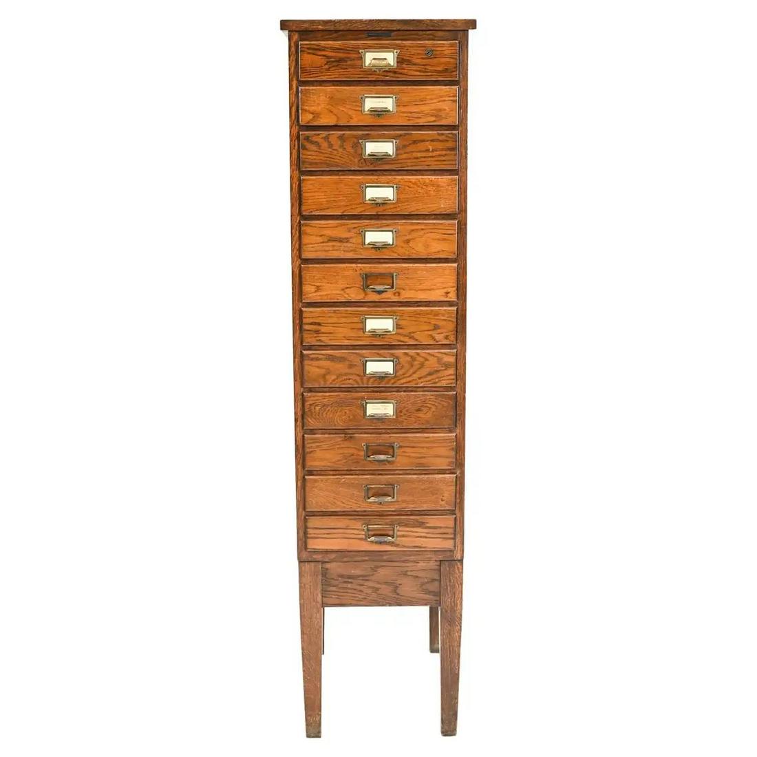 NORDISK SCANDINAVIAN OAK VERTICAL FILING CABINET (1 of 8)