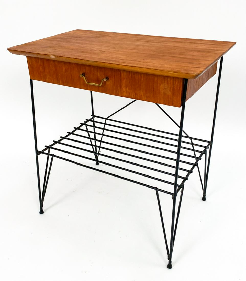 DANISH TEAK AND IRON WORK STAND TABLE (1 of 12)