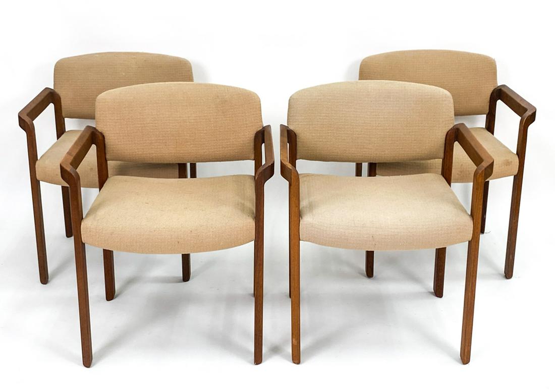 (4) STOW DAVIS WALNUT ARM CHAIRS (1 of 20)