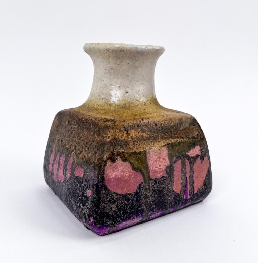 MARCELLO FANTONI SQUARE TAPERED CERAMIC VASE (1 of 8)