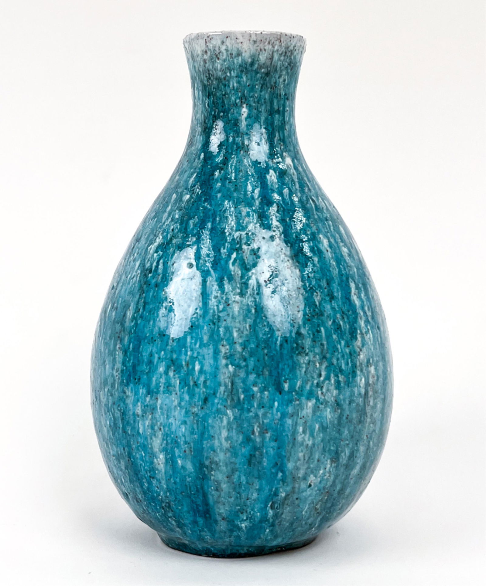 MARCELLO FANTONI BLUE GLAZED CERAMIC VASE (1 of 8)