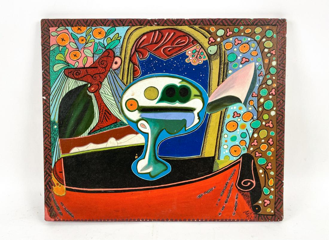 MID-CENTURY ABSTRACT STILL LIFE O/C (1 of 8)