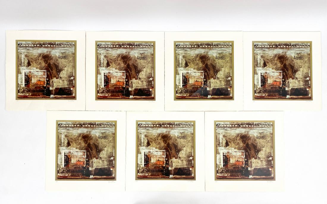 (7) FRED OTNES JR. (1930-2015) SIGNED PRINTS: Signed, noted AP. Publisher's blind stamp lower right corner. Dimensions: (Paper) H 23.25" x W 23" Condition: Clean paper, bright colors. Some handling marks in the margins. Appear to never have been