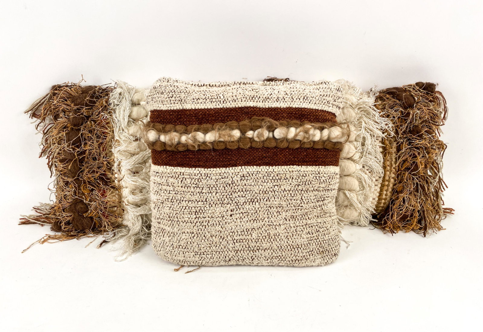 (3) MID-CENTURY PILLOWS: Apparently unsigned. Dimensions: (Largest) H 17" x W 13" x D 6" Condition: Some light age wear.