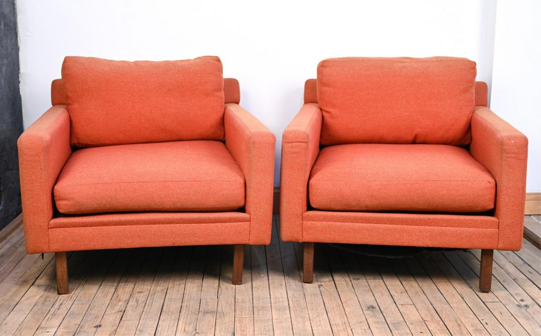 PAIR OF MILO BAUGHMAN STYLE CLUB LOUNGE CHAIRS (1 of 8)