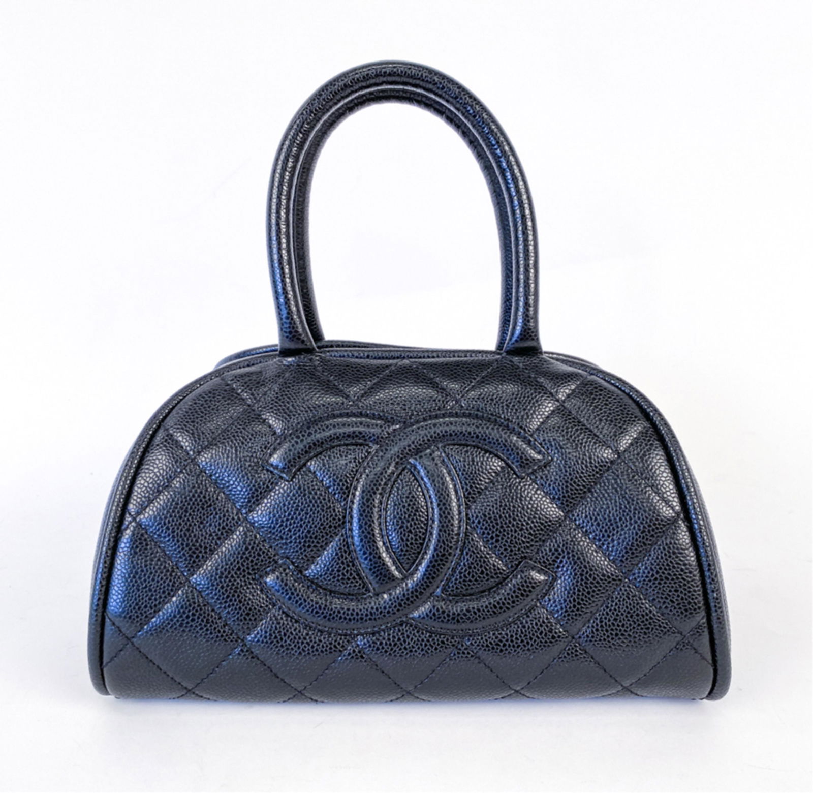 C. 2008 CHANEL QUILTED CAVIAR BOWLER BAG MINI (1 of 9)