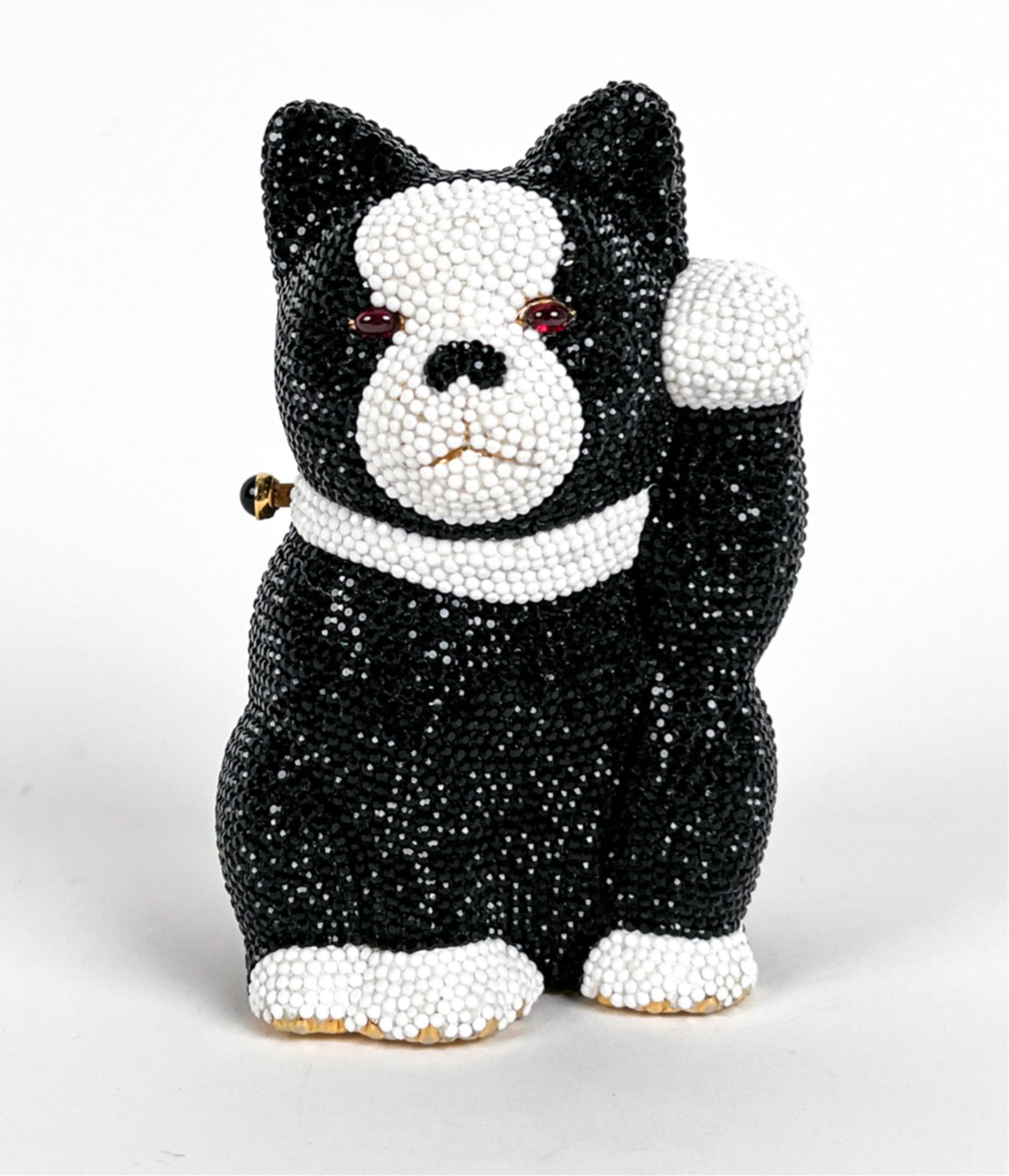 JUDITH LEIBER BLACK CRYSTAL LUCKY CAT MINAUDIERE (1 of 11)