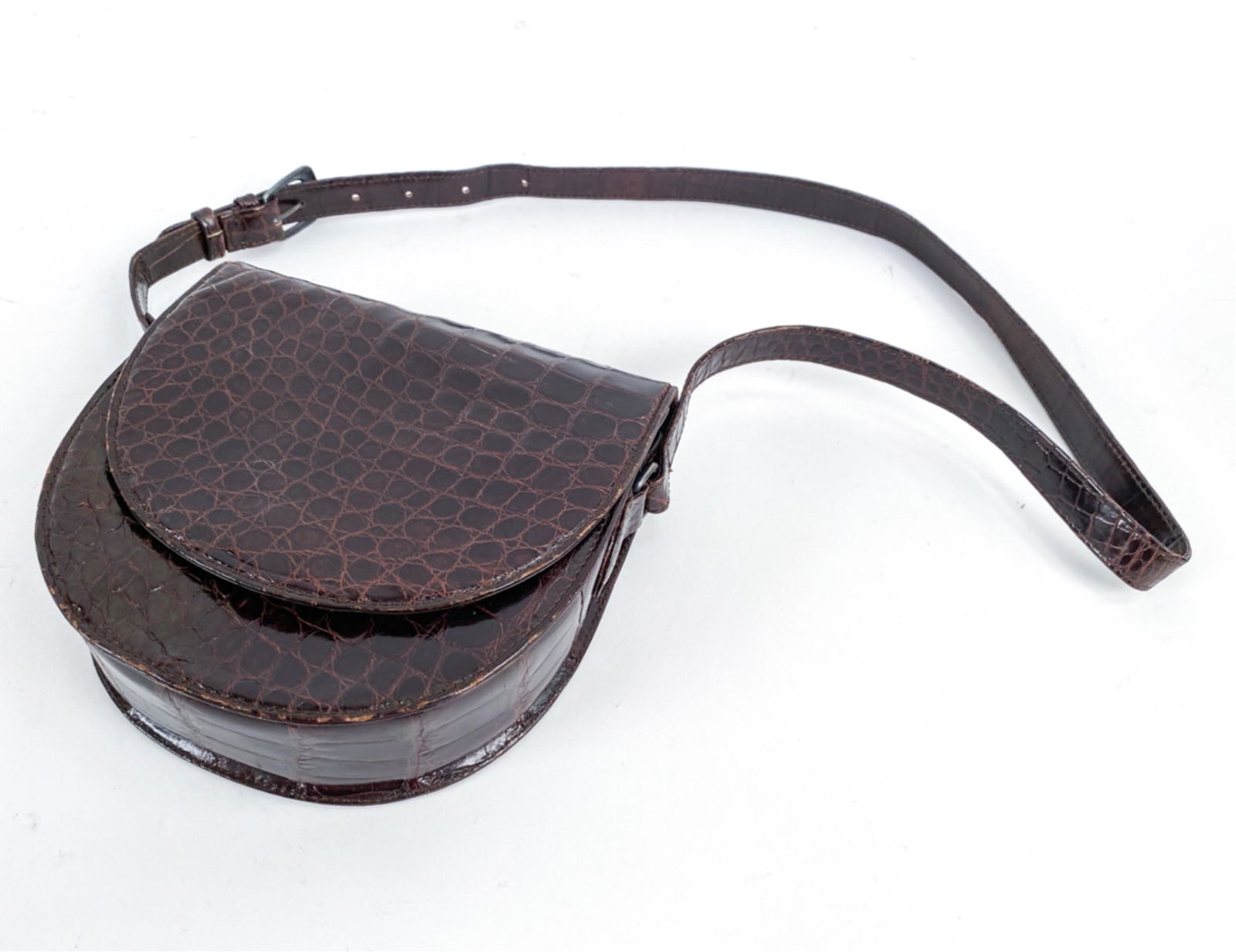 VINTAGE RALPH LAUREN ALLIGATOR LEATHER SADDLE BAG (1 of 9)