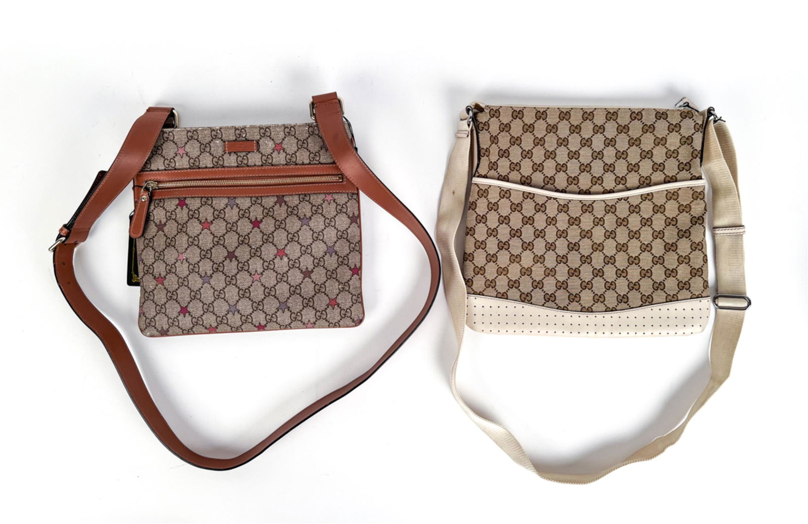 (2) GUCCI CANVAS FLAT MESSENGER BAGS (1 of 12)
