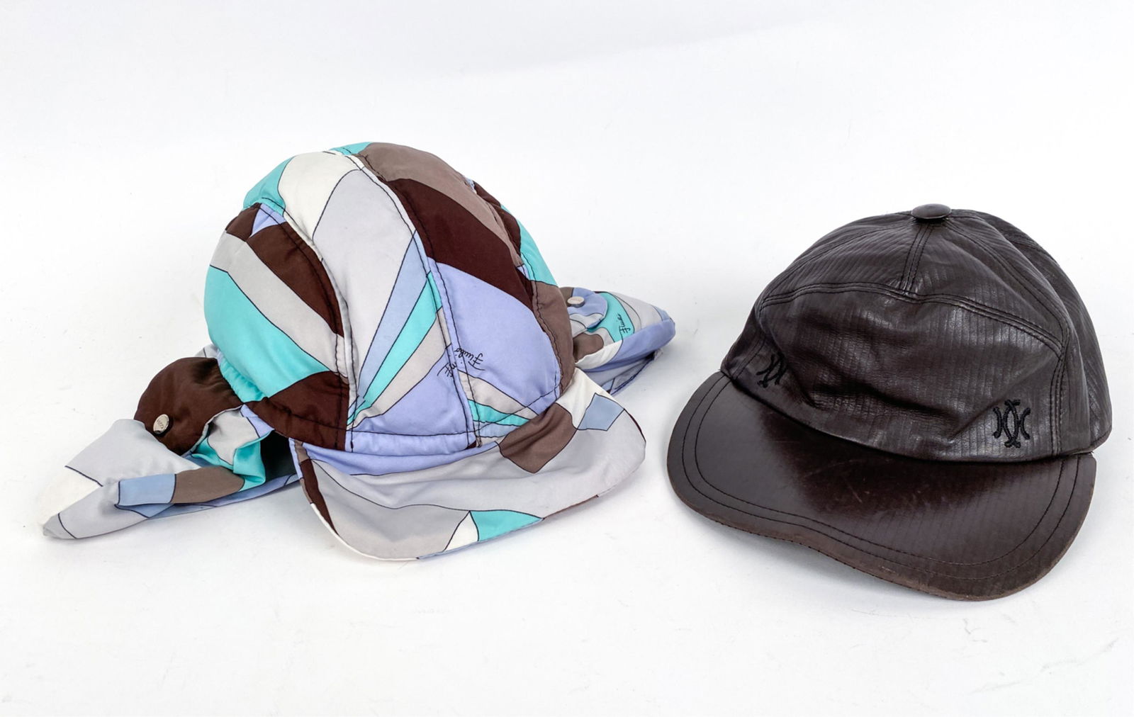 VINTAGE HERMES LEATHER CAP & EMILIO PUCCI HAT (1 of 16)