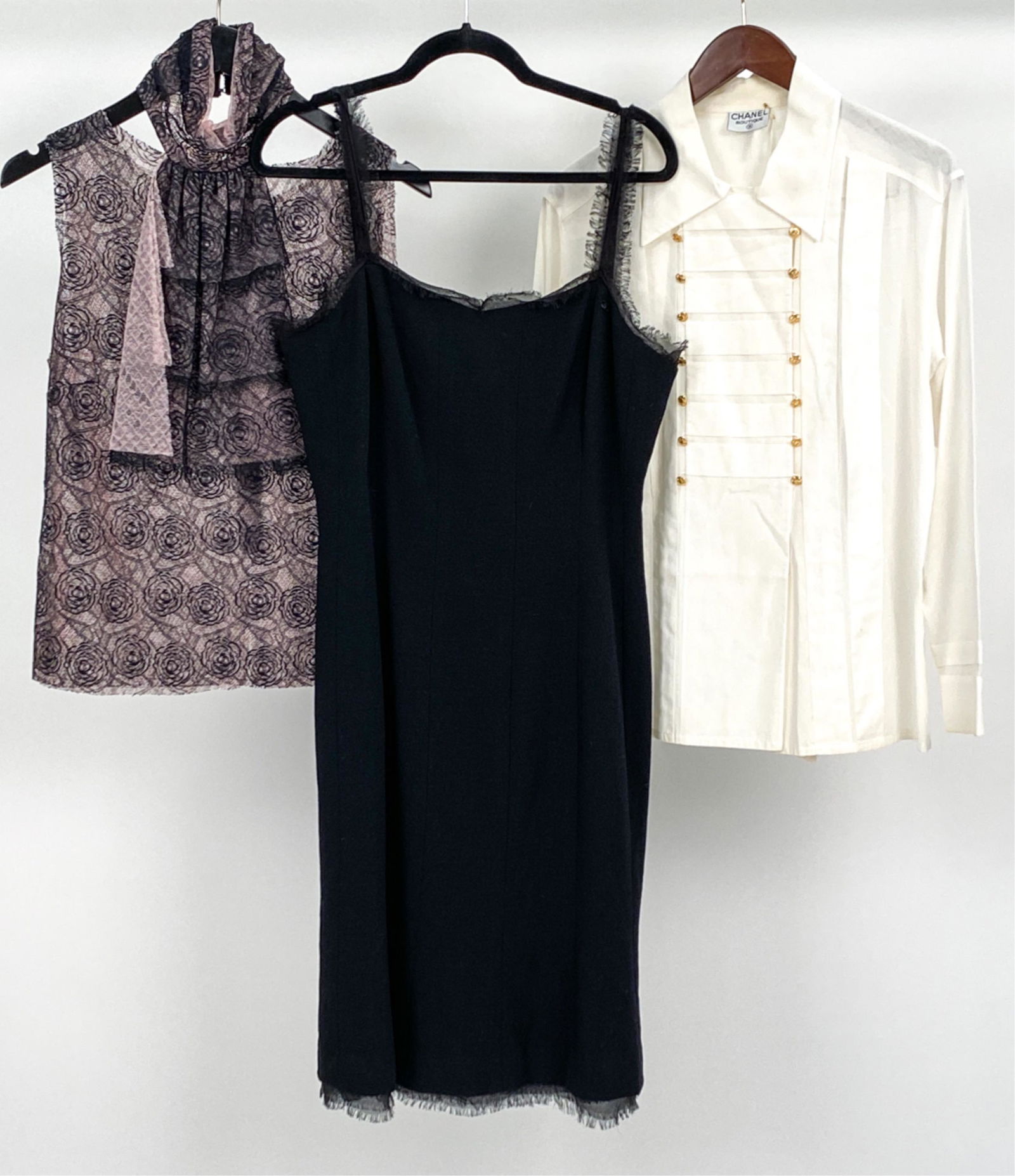 CHANEL DRESS & (2) BLOUSES, C. 1980'S & 2000'S (1 of 7)