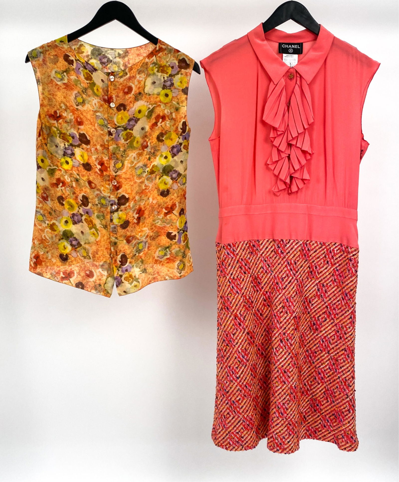 (2) EARLY 2000'S CHANEL SILK BLOUSE & DRESS (1 of 5)