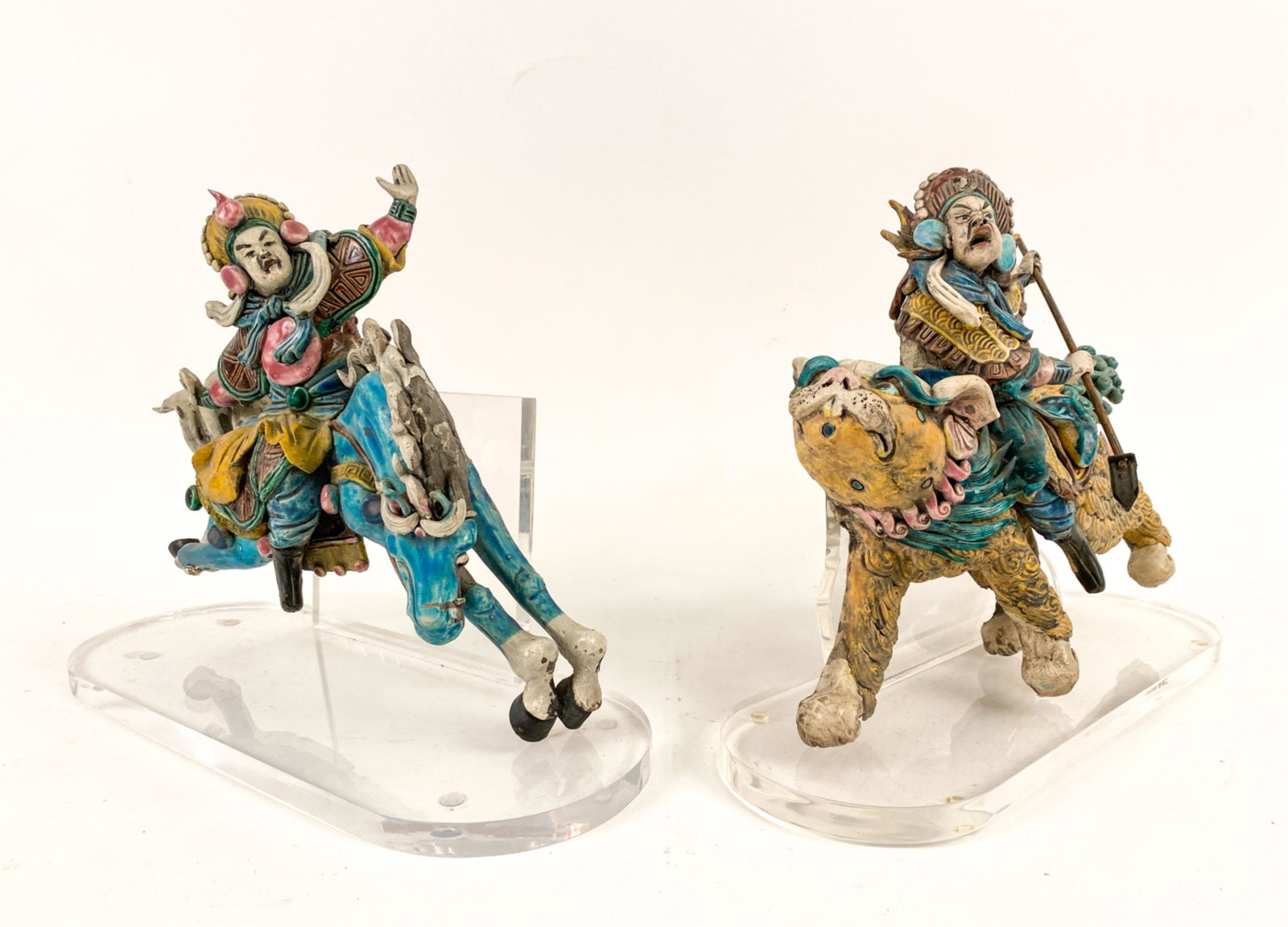 (2) CHINESE GLAZED ROOF TILE FIGURES (1 of 18)