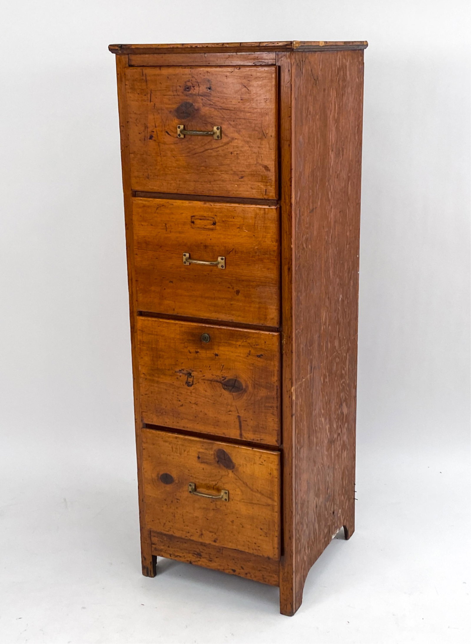 ANTIQUE PINE FILE CABINET (1 of 13)