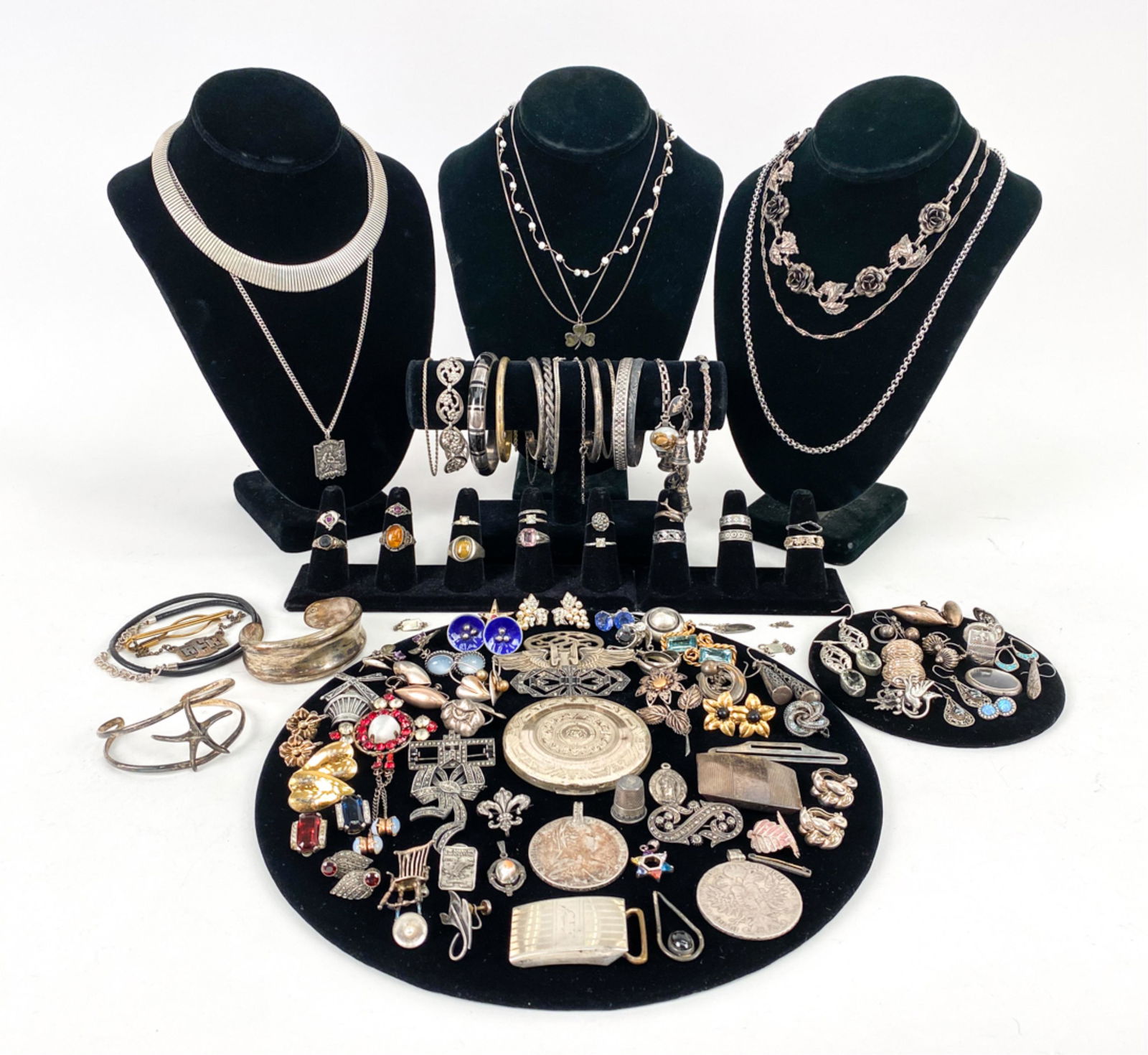 GROUPING OF STERLING SILVER JEWELRY (1 of 20)