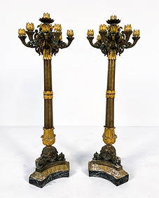 PAIR OF ANTIQUE FRENCH EMPIRE CANDELABRAS (1 of 18)