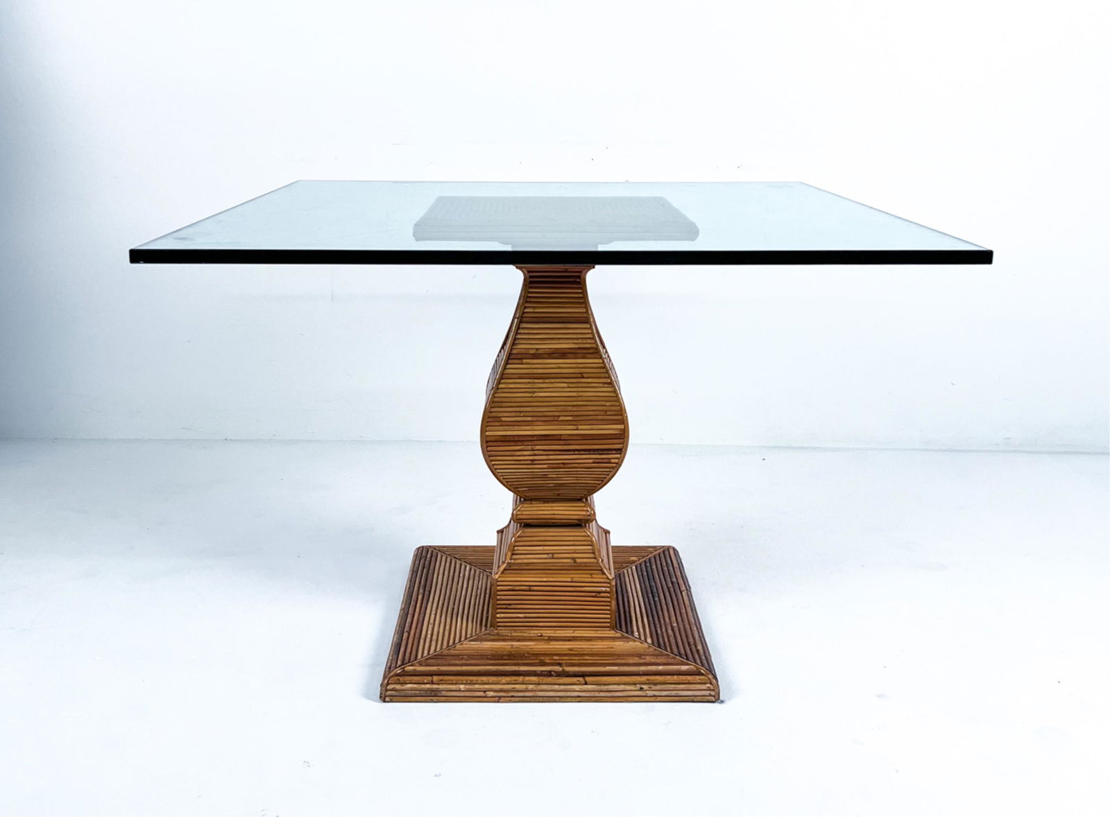 PALM BEACH REGENCY SPLIT REED RATTAN DINING TABLE (1 of 10)