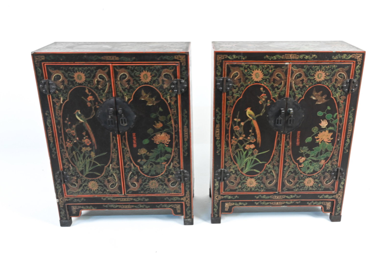 PAIR OF CHINESE PAINTED LACQUER CABINETS (1 of 20)