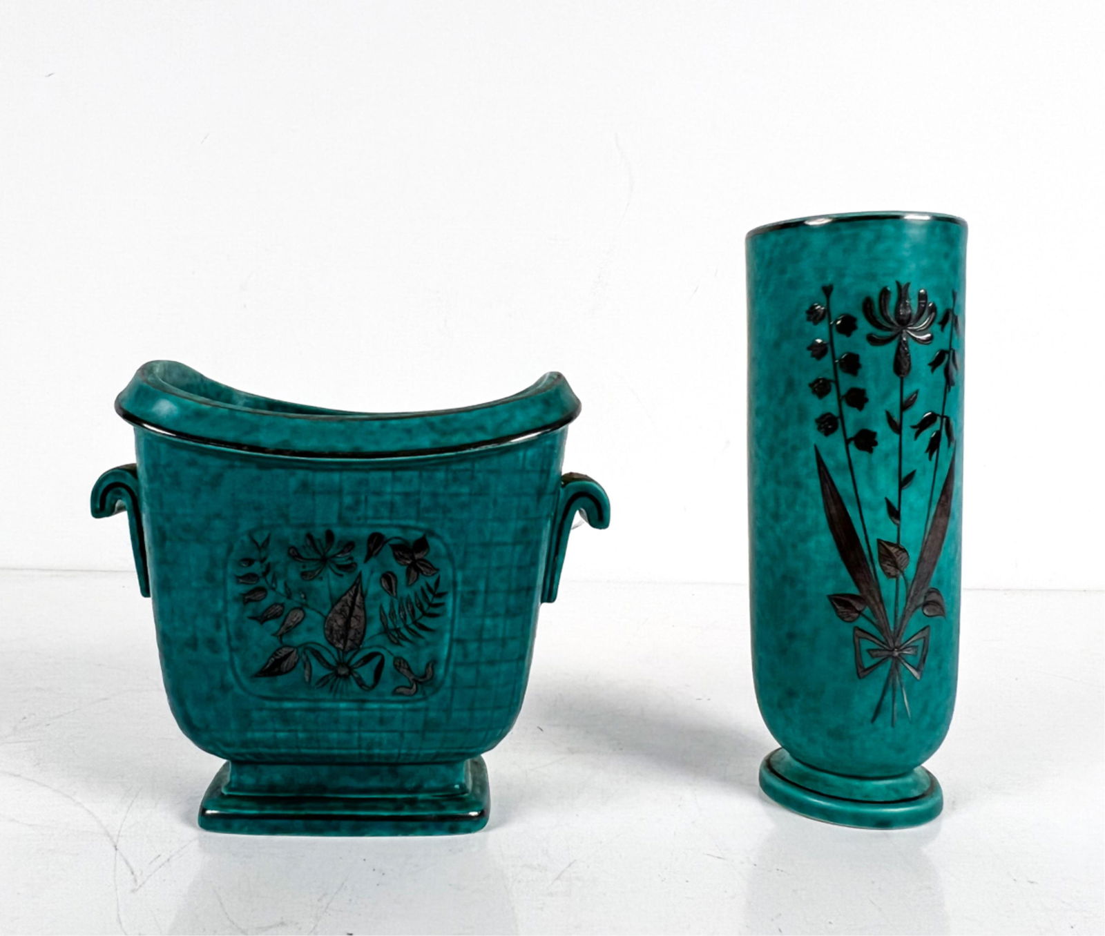 (2) WILHELM KAGE GUSTAVSBERG ARGENTA CERAMIC VASES (1 of 11)