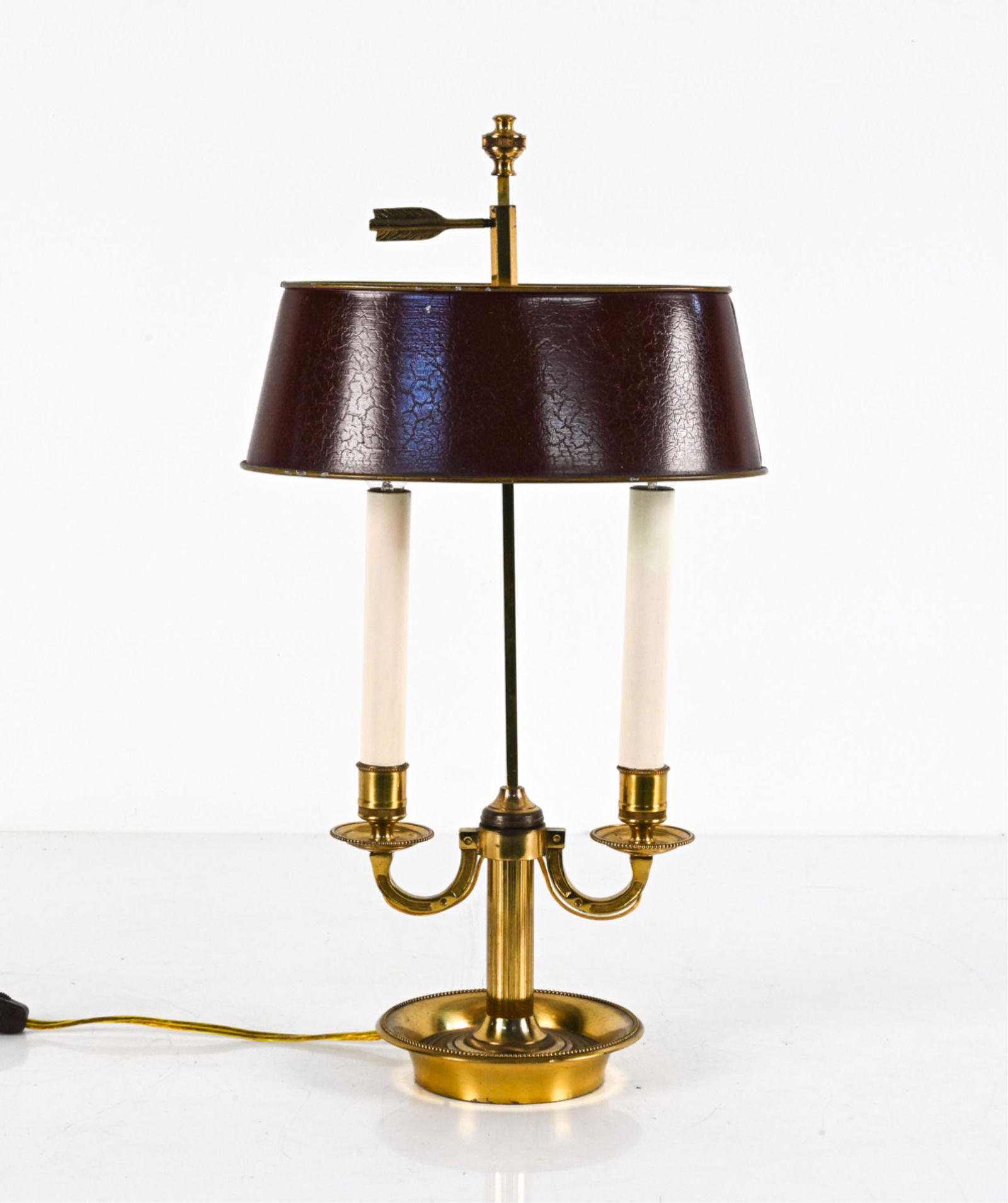 MID-CENTURY BRASS & TOLE BUILLOTTE LAMP (1 of 13)